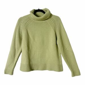 Evan Picone Lime Green Wool Blend Made In Australia Turtleneck Sweater Small